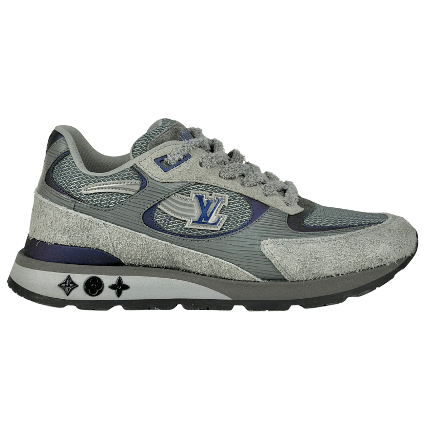 LOUIS VUITTON Grey Suede LV Logo Run Away Trainers UK 6 EU 40 👞