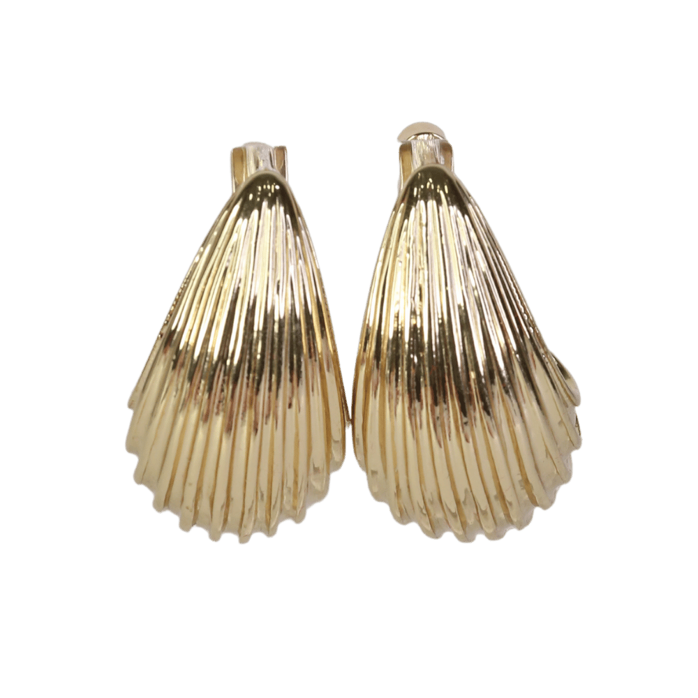 NEXT X Tabitha Simmons Yellow Gold Tone Ridged Hoops Earrings