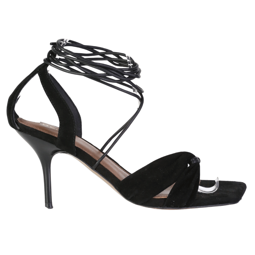 REISS Suede Strappy Heeled Sandals In Black UK 5 EU 38 👠
