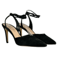 Russell & Bromley Black Tie Leg Suede High Heel shoes UK 7 EU 40