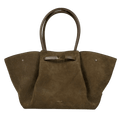 DEMELLIER LONDON Dark Khaki Large New York Suede Tote Bag