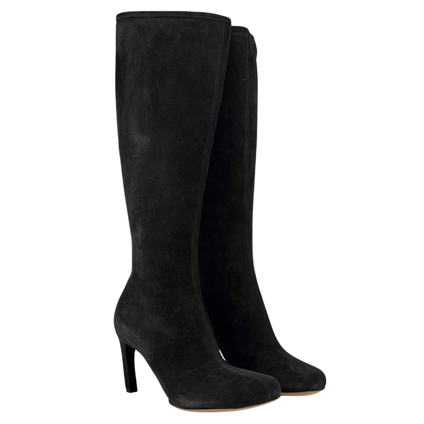 DRIES VAN NOTEN Black Suede Knee-high Boots UK 4 EU 37