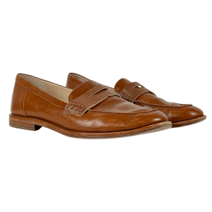 J.Mclaughlin Brown Concetta Leather Loafers UK 8 EU 41