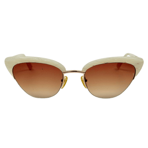 SUNDAY SOMEWHERE Cream & Gold Cat Eye Sunglasses