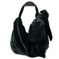 MINT VELVET Black Velvet Bow Mini Top Handle Bag