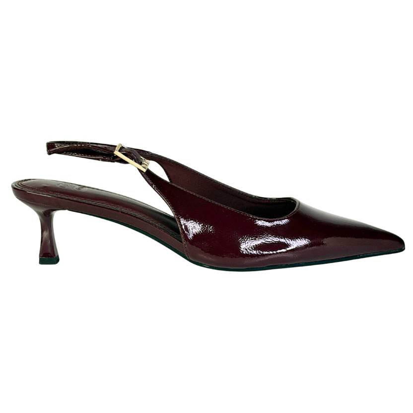 ASOS Red Burgundy Skip Slingback Kitten Heel Shoes38 UK 5 EU 38 👠