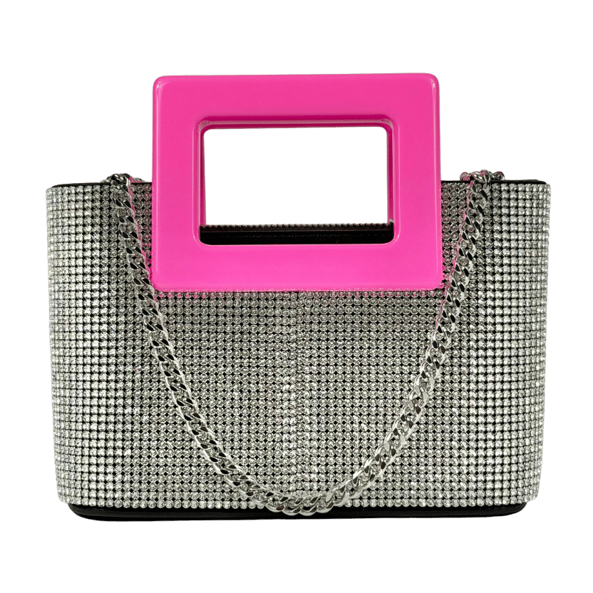 MARINA RAPHAEL Pink / Silver Crsytal Embellished Evangelie Mini Bag0