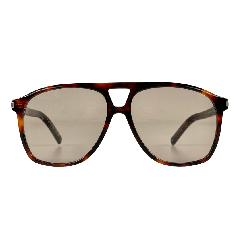 SAINT LAURENT Brown Dune Aviator Glasses In Case One Size