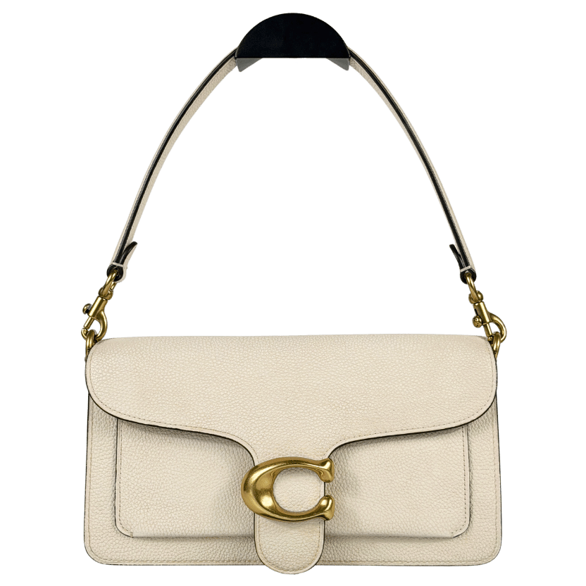 COACH Cream Pebbled Leather Tabby Shoulder Bag