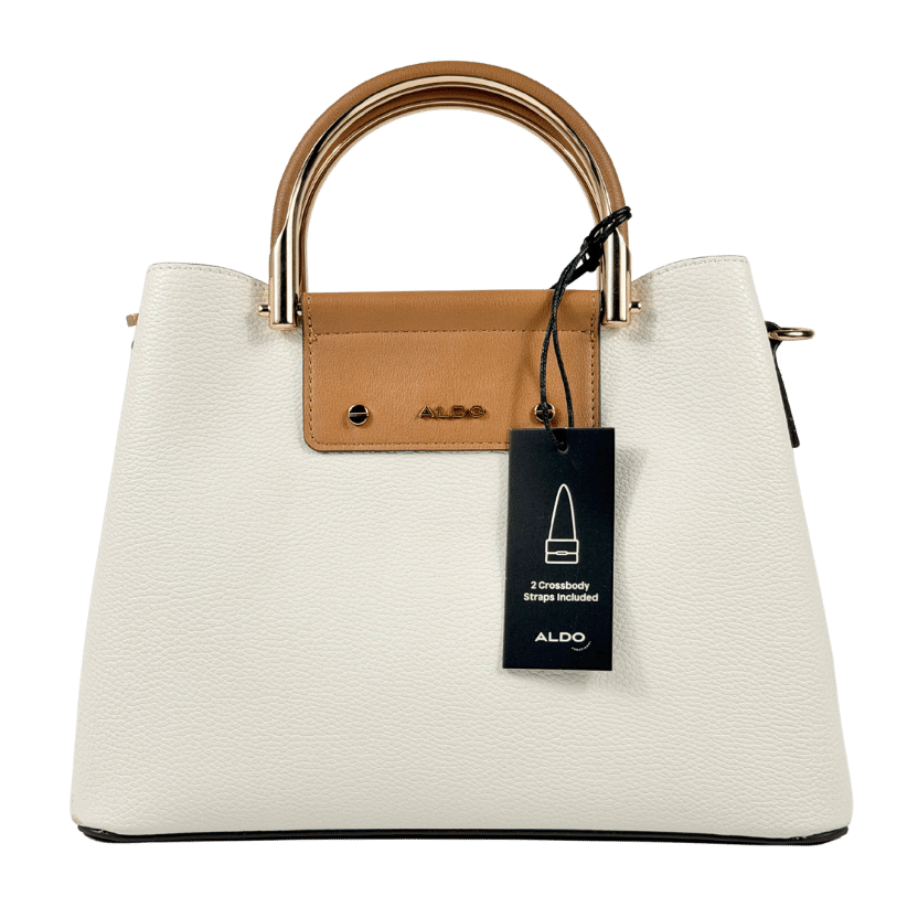 ALDO Cream / Tan / Gold Sloana  Top Handle Bag With 2 Shoulder Straps