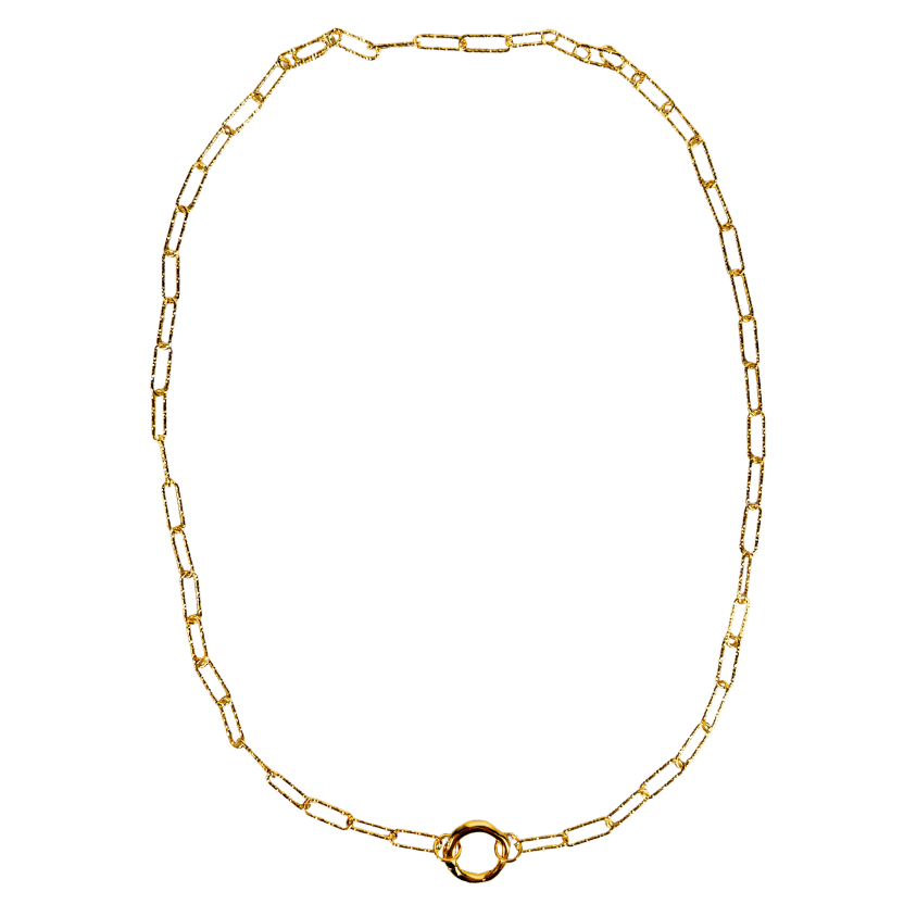 MONICA VINADER Alta Textured Chain Charm Necklace 18k Yellow Gold Vermeil