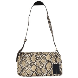 French Connection Cream Snakeskin Handle Baguette Bag One Size