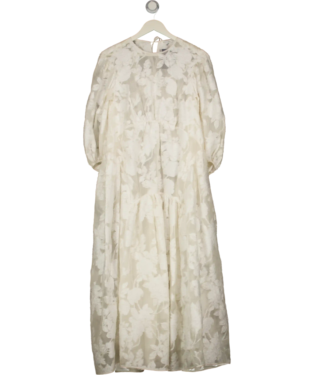 CECILIE BAHNSEN Cream Cate Midi Dress UK 8