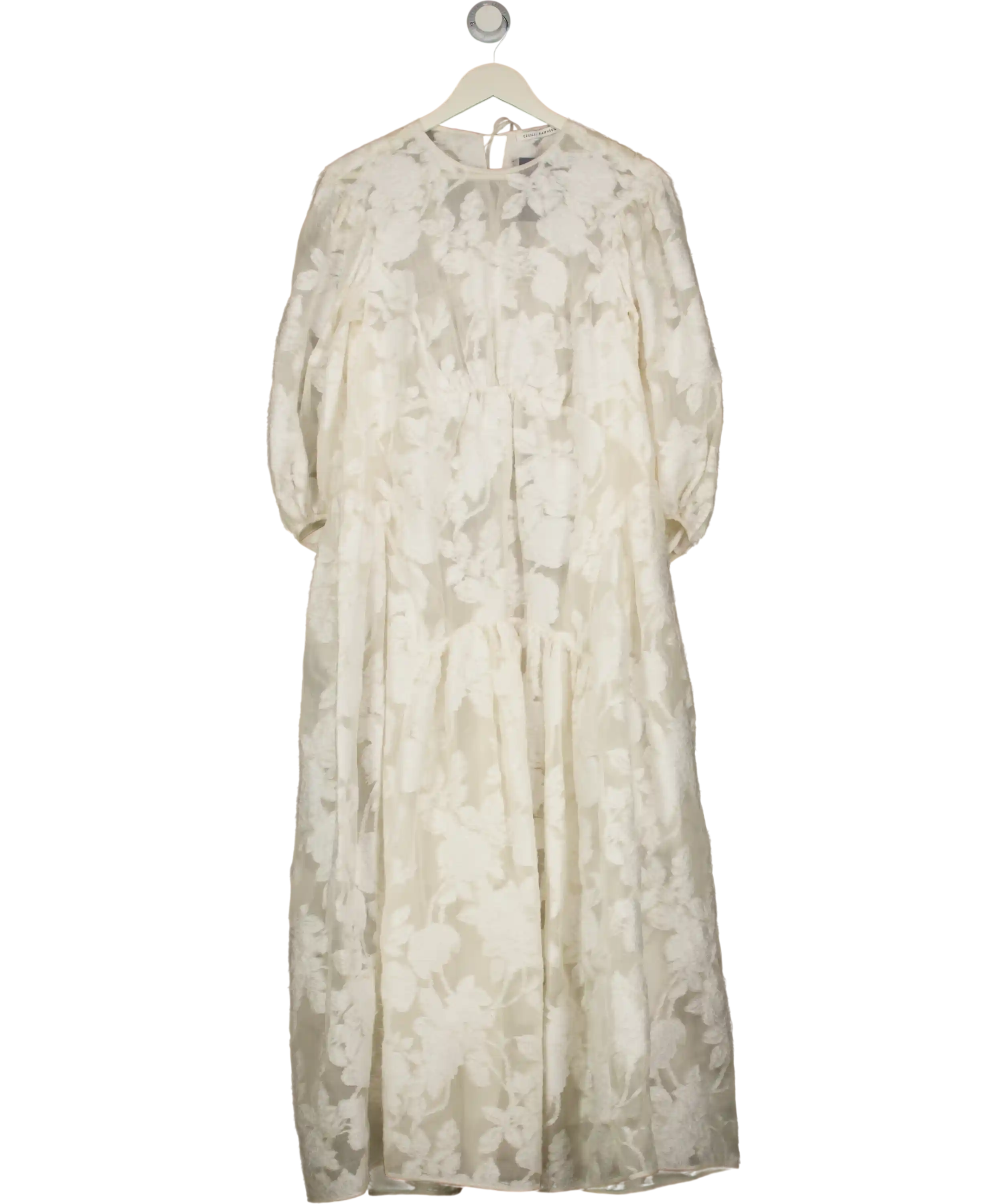 CECILIE BAHNSEN Cream Cate Midi Dress UK 8