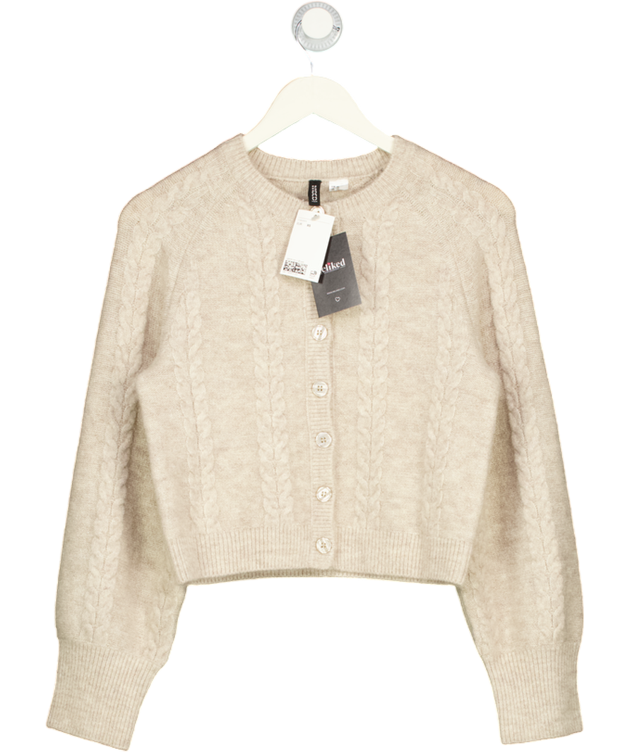 H&M Beige Cable-knit Cardigan UK XS