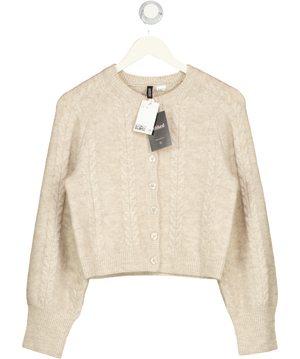 H&M Beige Cable-knit Cardigan UK XS