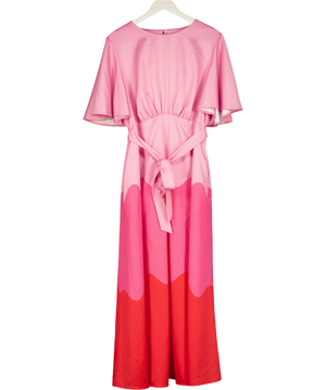 TWISTED WUNDER Pink Ziggy Satin Maxi Dress UK 22