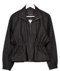 SCANLAN THEODORE Black Cotton Zip Waisted Jacket UK 8