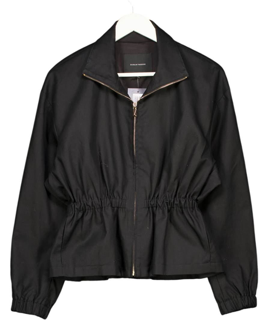SCANLAN THEODORE Black Cotton Zip Waisted Jacket UK 8