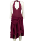 WHITE FOX Purple Hatler Neck Draped Detail Mini Dress UK M