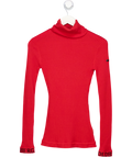 GOLDBERGH Mira Logo Cuff Polo Neck Jumper In Red UK XS