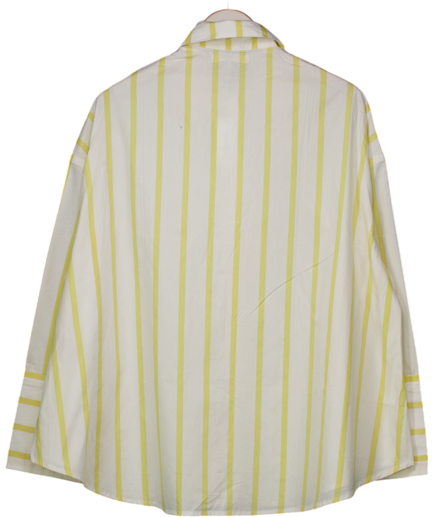 ELCE SWIM White 100% Organic Cotton White/ Yellow Reverie Shirt - Sorbet Stripe UK XS/S