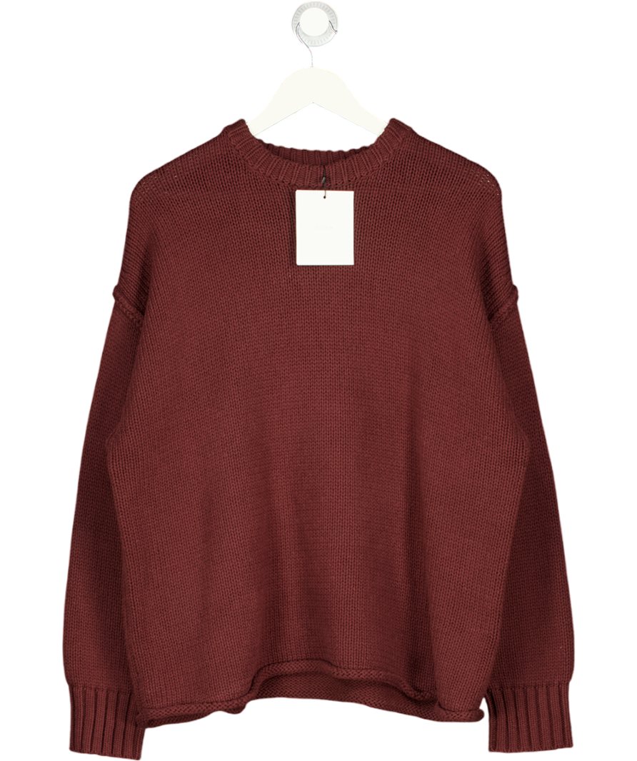 DISSH Brown Roy Longline Cotton And Wool Jumper UK S