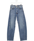 AGOLDE Blue Luna Frayed High-rise Barrel-leg Jeans W27