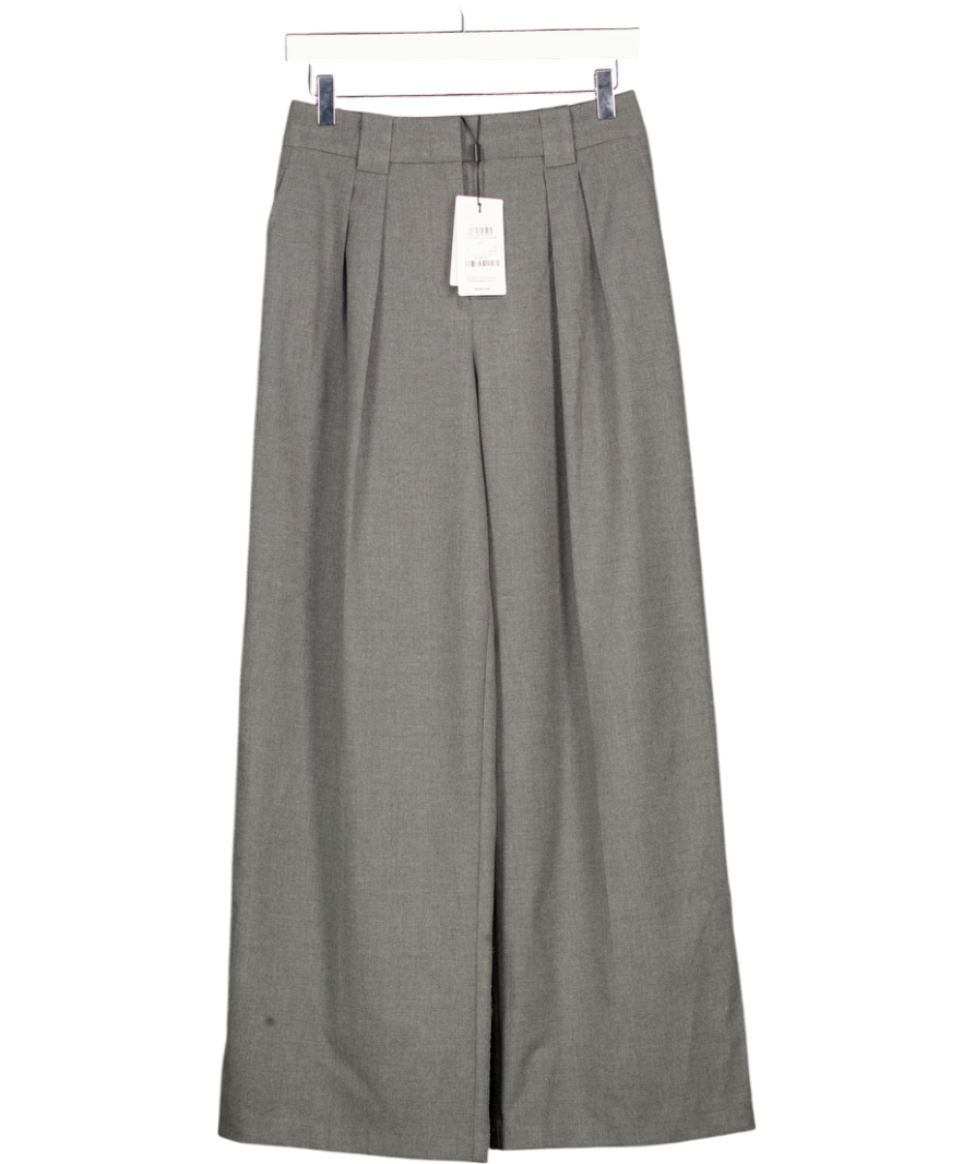REISS Poppie Wide-leg Pleated Trousers In Grey UK 6