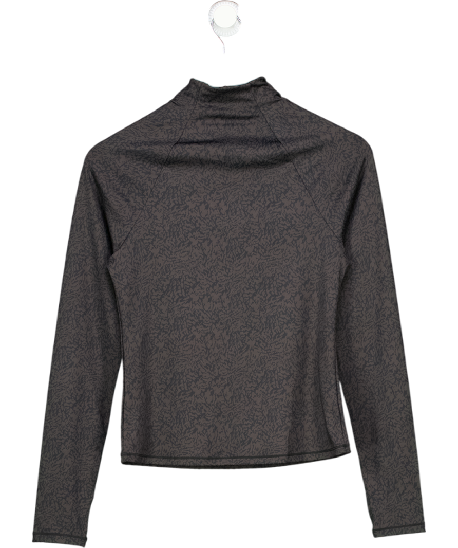George Black Printed 4-way-stretch Zip Neck Gym Top UK S