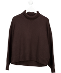 COS Chocolate Brown Pure Cashmere Turtleneck Jumper UK S