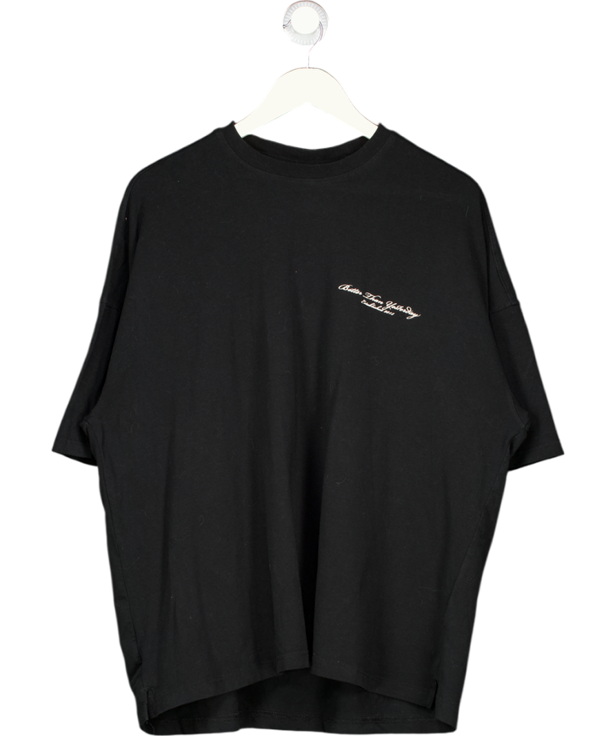 VANQUISH Black Graphic Logo Print Oversize T-shirt UK M