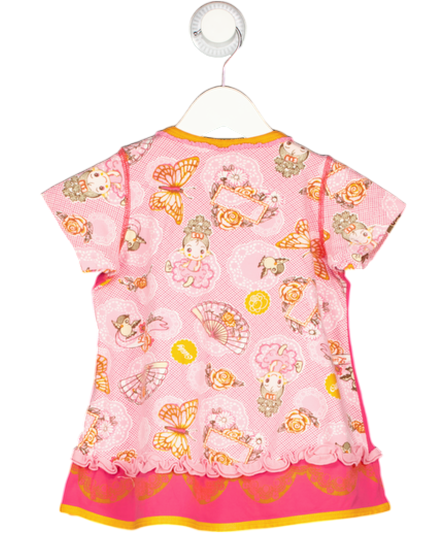 OILILLY Pink Dolly Print Short Sleeve Dress 6-9 Months