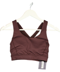 Nimble Brown Crossover Padded Sports Bra UK 10
