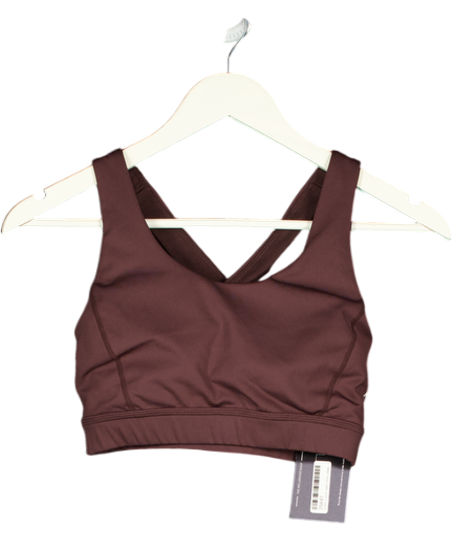 Nimble Brown Crossover Padded Sports Bra UK 10