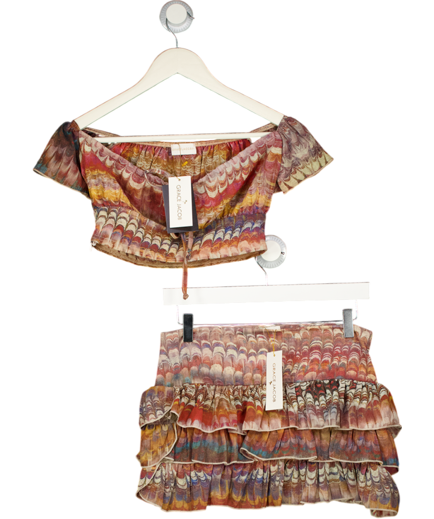 GRACE JACOB Multicoloured 2-piece Rio Ruffle Top & Skirt Set UK S