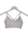 gymshark White Ruched Sports Bra UK S