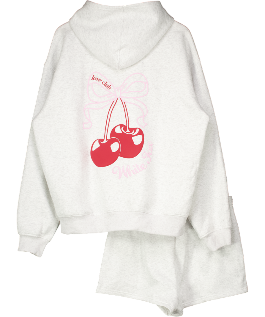 White Fox Fell So Hard Zip Set Grey Marle UK M/L