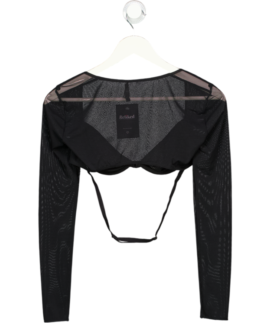 ZARA Black Extreme Mesh Crop Top UK S