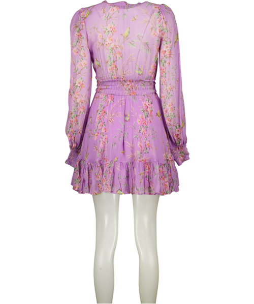 byTIMO Lilac Purple Mini Long Sleeved Dress In Plum Garden UK XS