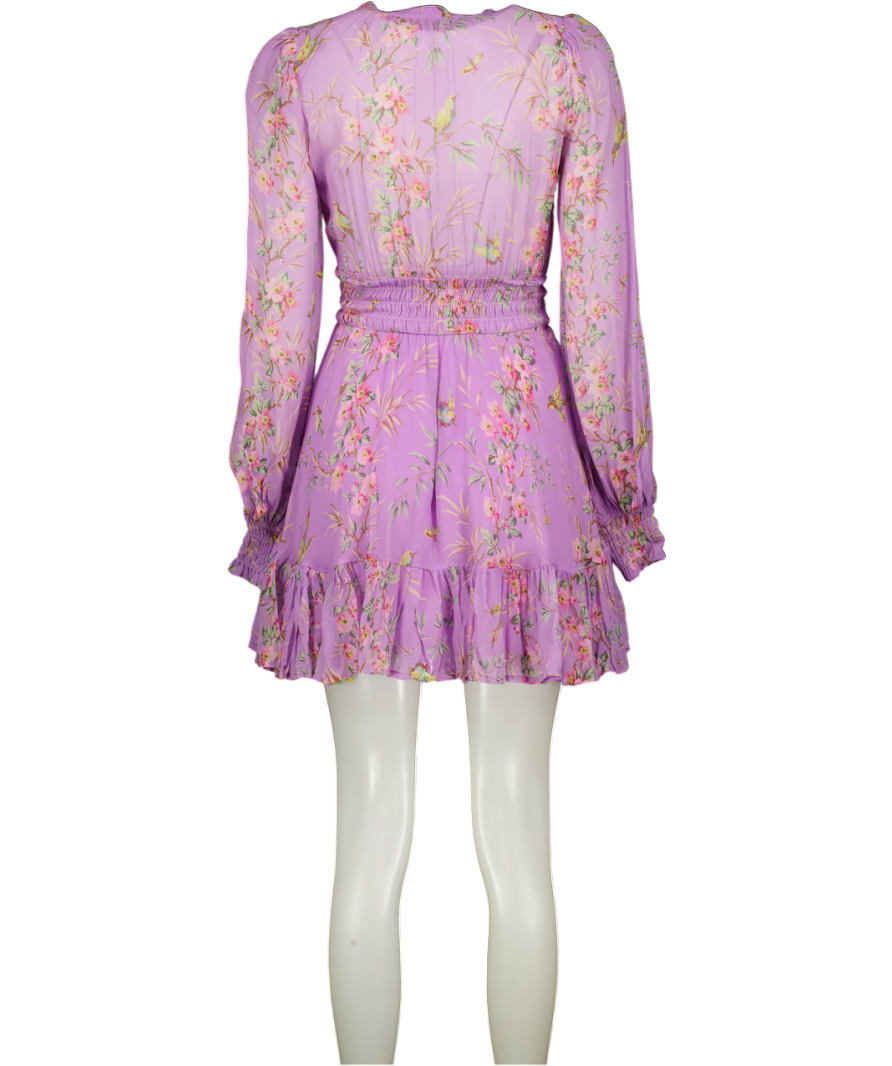 byTIMO Lilac Purple Mini Long Sleeved Dress In Plum Garden UK XS