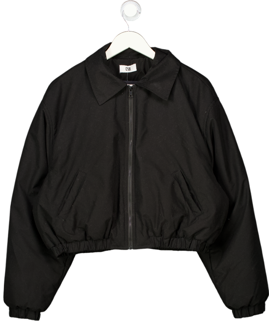 CSB Black Cropped Oversized Bomber Jacket UK M