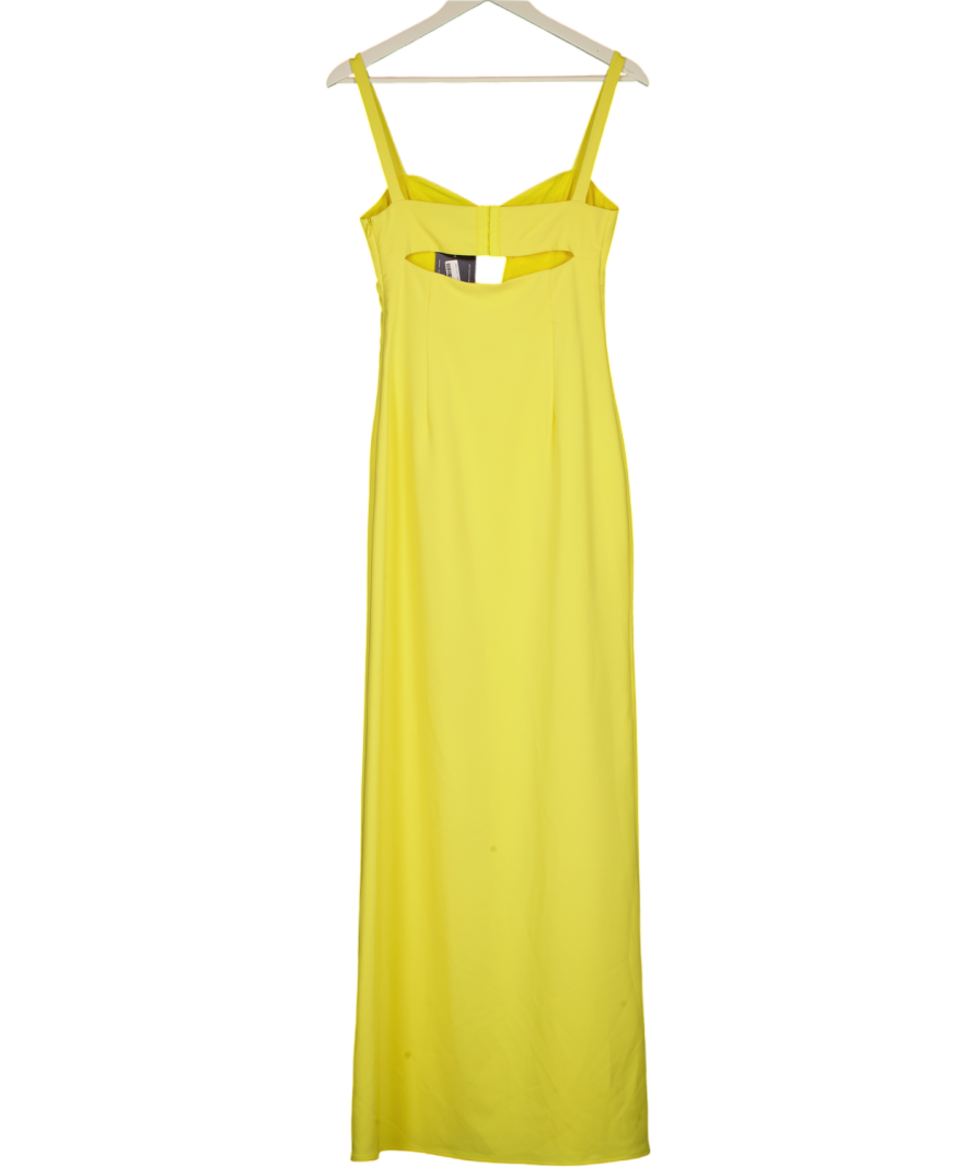 PRETTY LAVISH Yellow Cut-out Maxi Dress UK 8