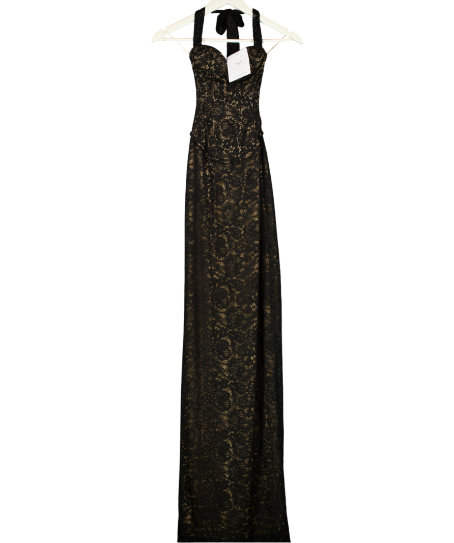 FENITY Black Lace Corset Top Monique Maxi Dress UK XS
