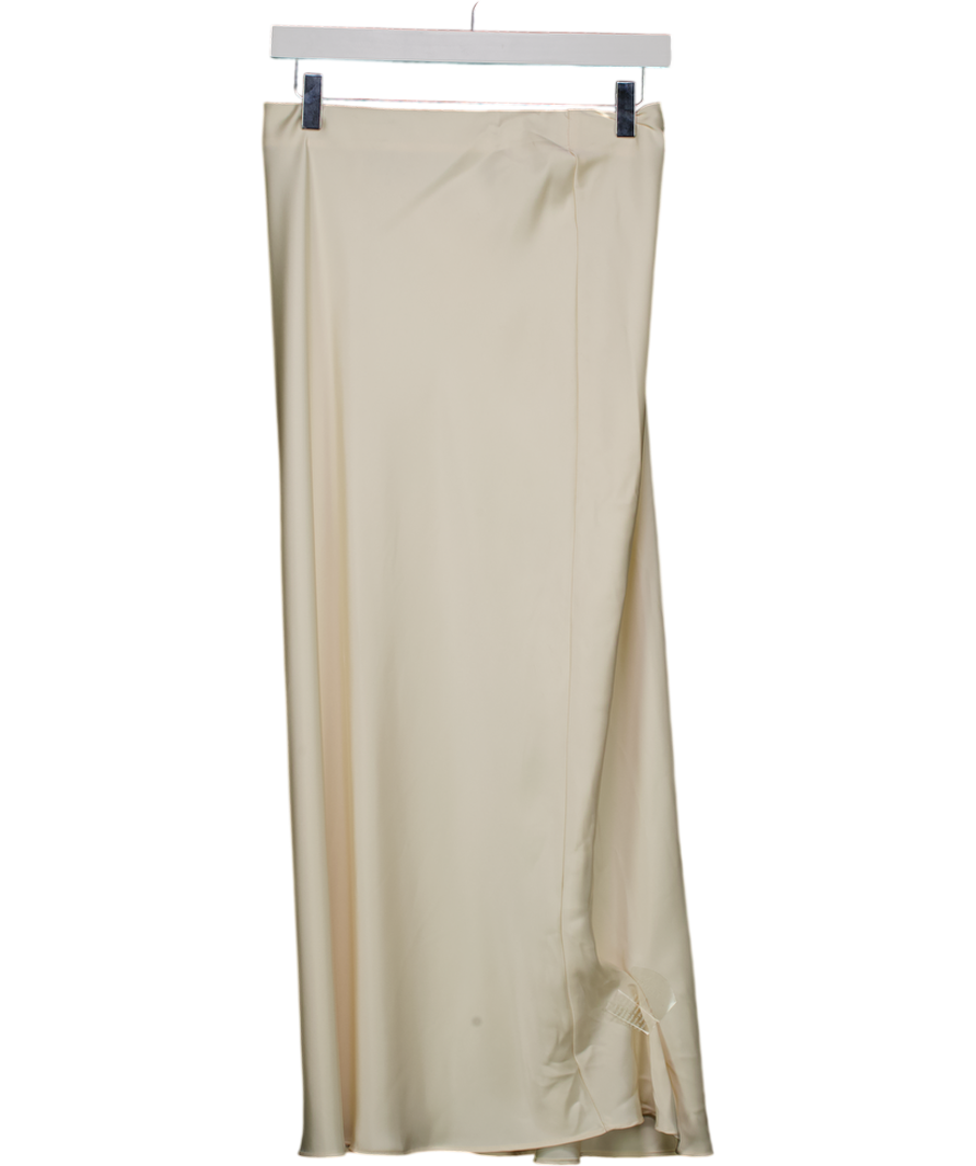 ZARA Cream Satin Midi Skirt UK S