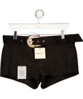 SUPERDOWN Black Faux Suede Belted Raddix Shorts UK M