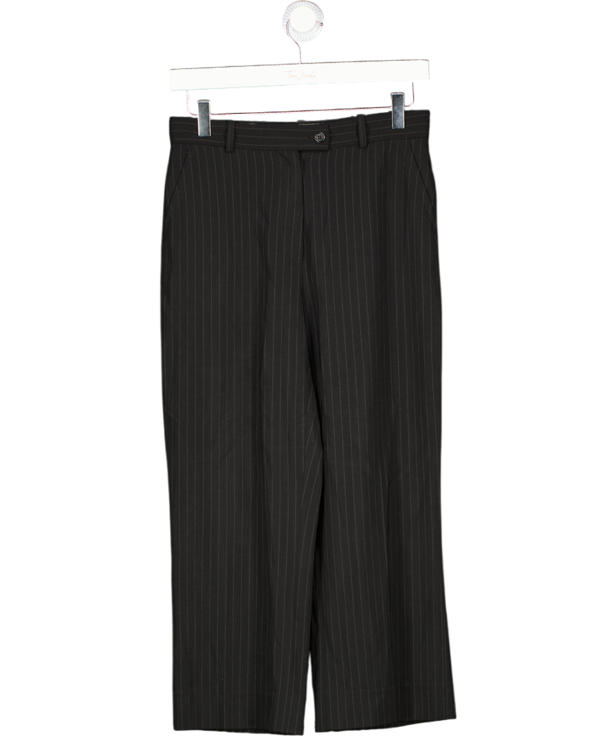 JOSEPH Black Pinstripe Tailored  Wool Crop Trousers Fr36 UK 8