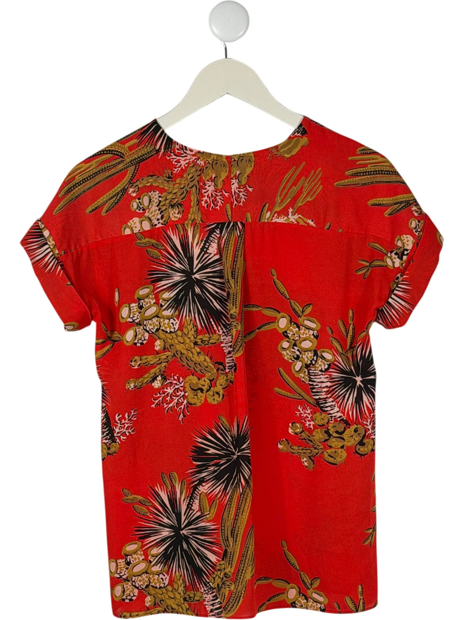WHISTLES Red Floral Pattern Top UK S