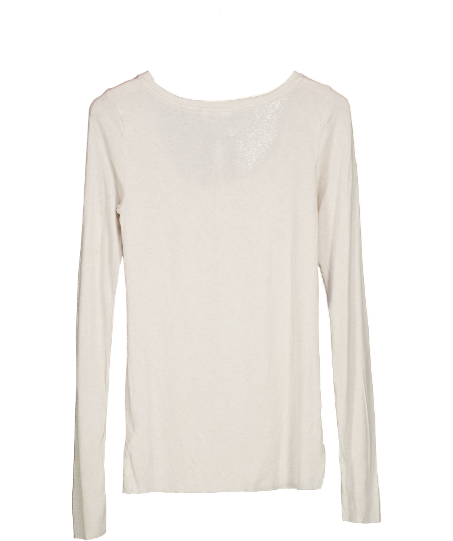 aritzia Cream Round Neck Top UK M