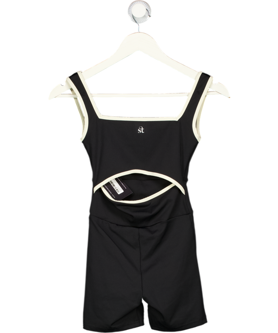 STRUT THIS Black / Cream Onepiece Work-out Onesie UK XS
